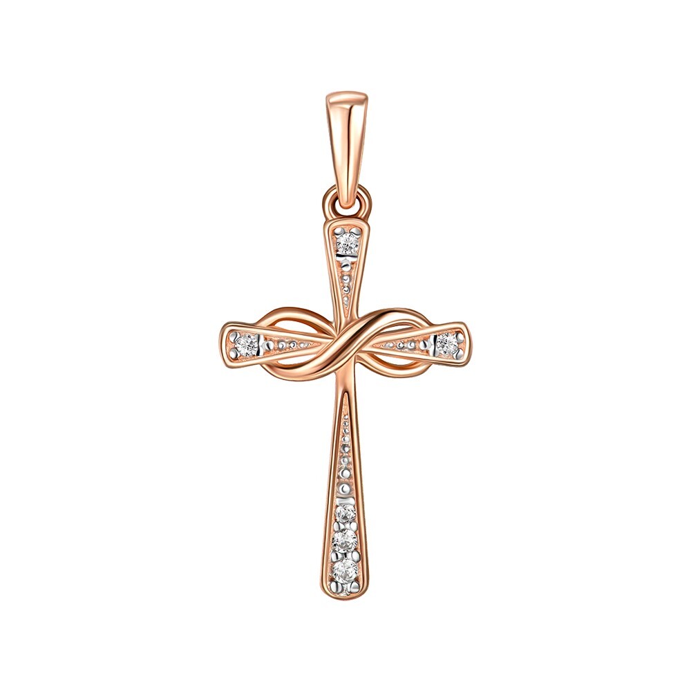 New Pendant Cross Orthodox Necklace Jewelry Beautiful Women Charm 14k gold (585)