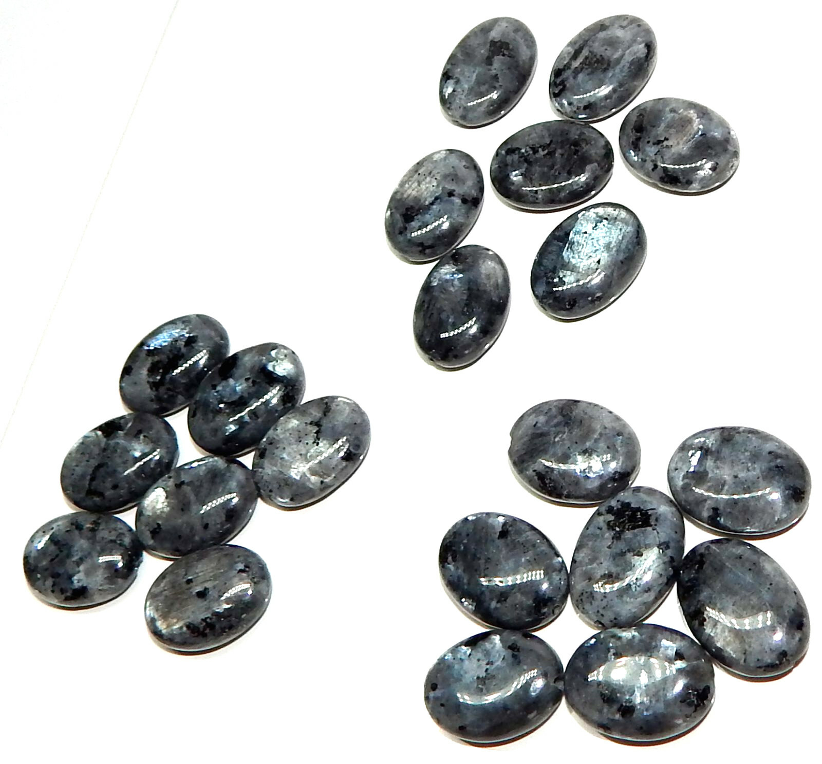 15ct Larvikite Labradorite Silver Blue Flash Oval Bead Natural Mined Norway