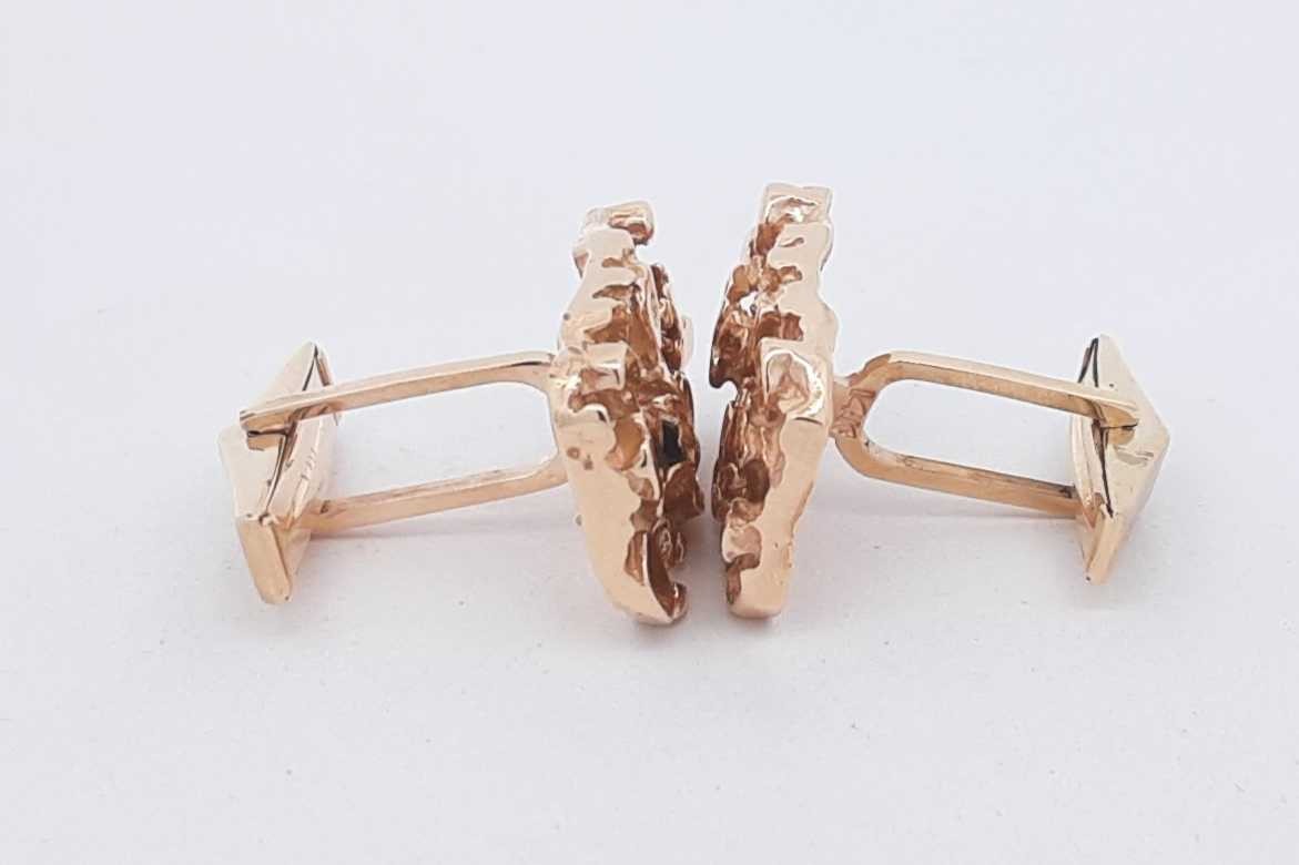 14k Yellow Gold Nugget Cuff Links 15.9 Grams Eb0726erxsa