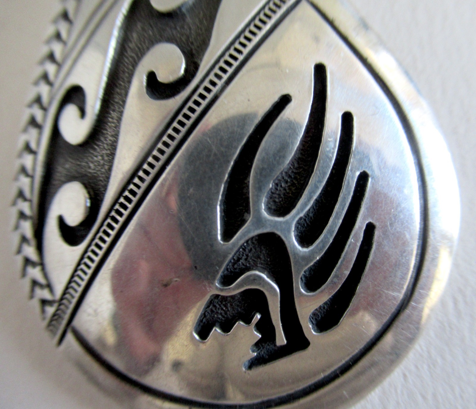 UNISEX STERLING NAVAJO LARGE PENDANT by K, 2 3/4 INCHES, 18.5 GRAMS