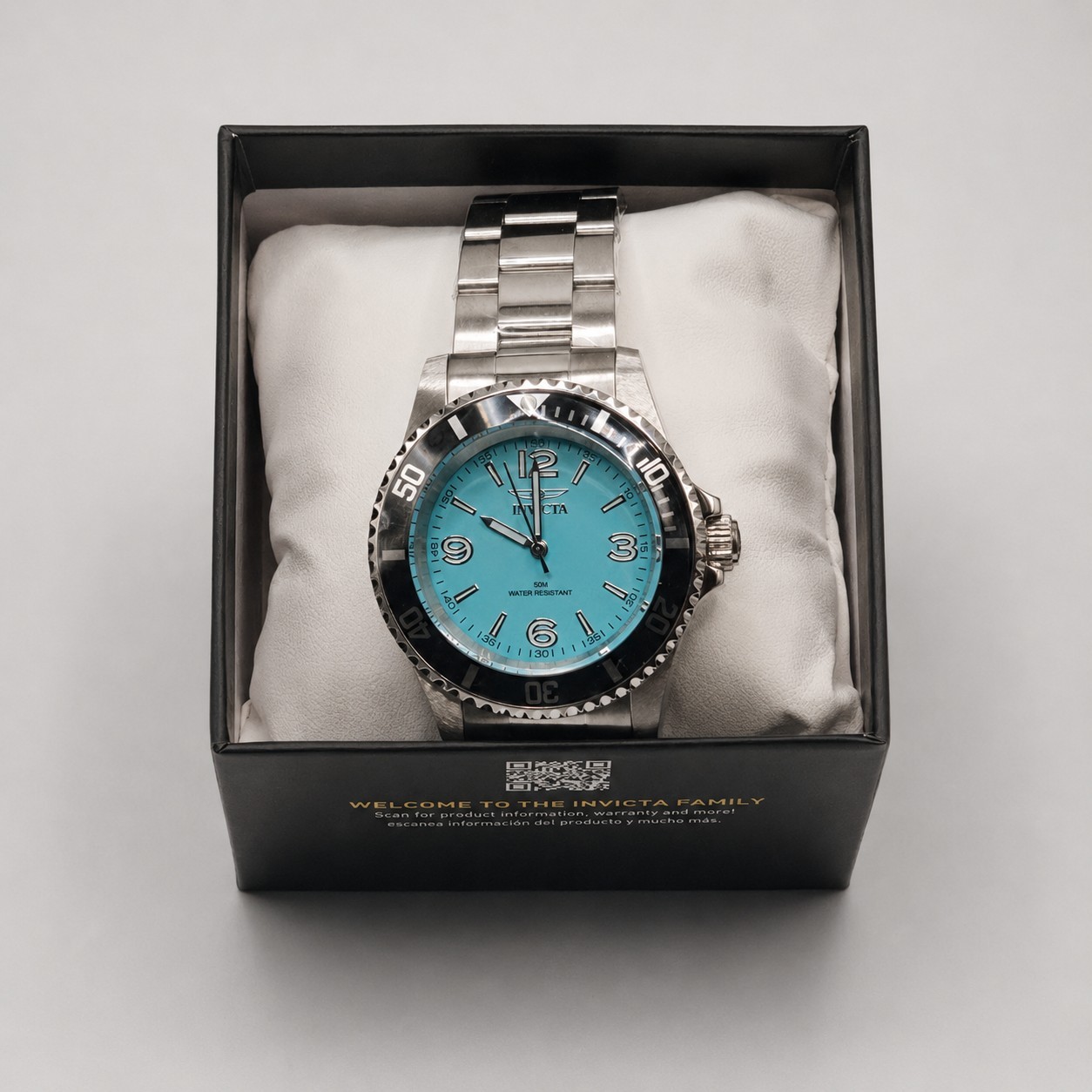 Invicta Specialty Rowan 69483 Men’s 40mm Steel Watch Aqua Blue Dial 50M