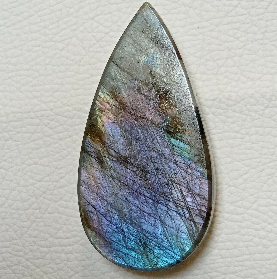 Top Unique Rare Fire Labradorite Gemstone For Jewelry Making 55X28X8 mm 105 Crt