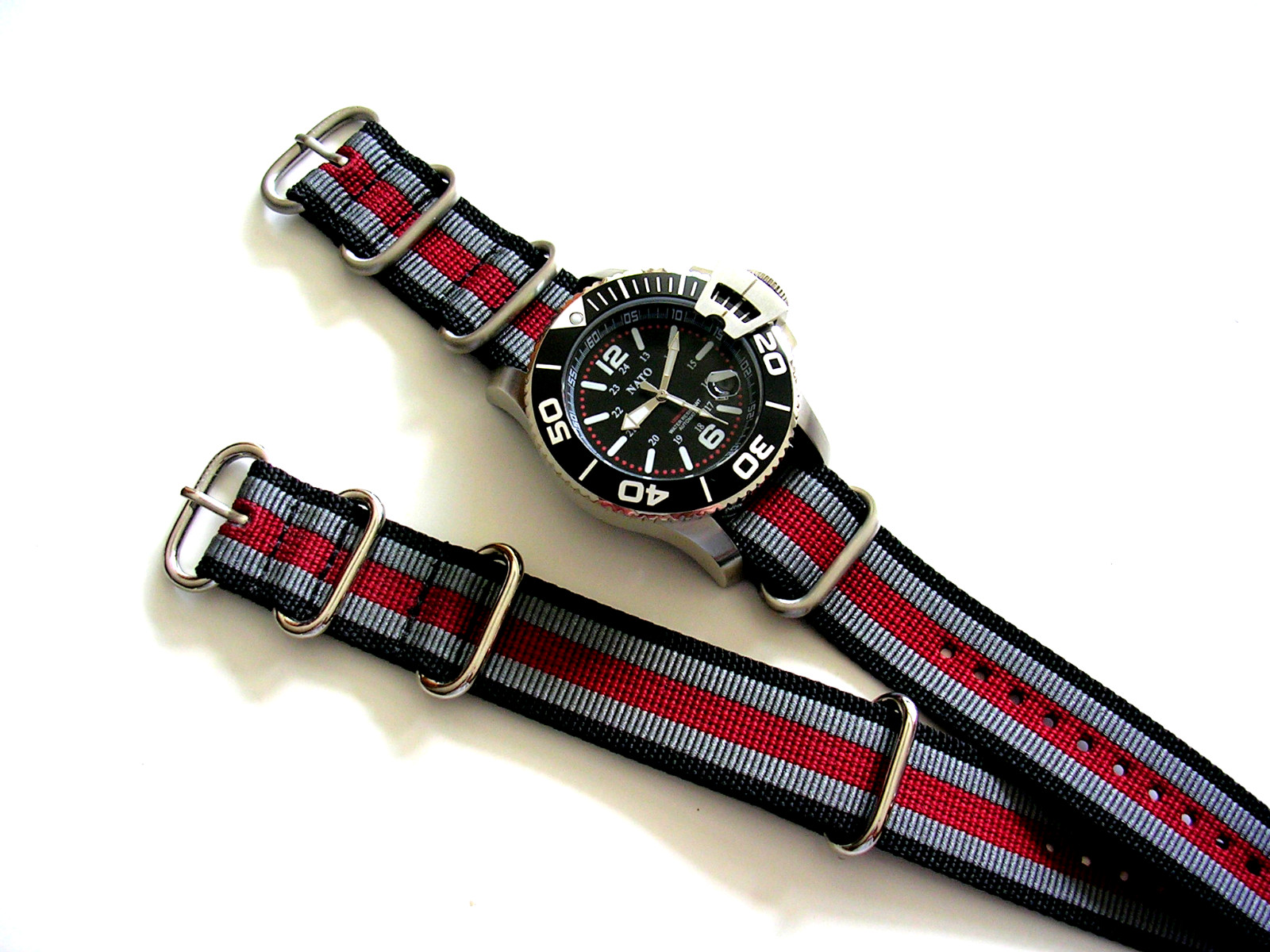 NATO G10 ® UTC HD Ballistic Nylon Military watchband strap Bond stripe IW SUISSE