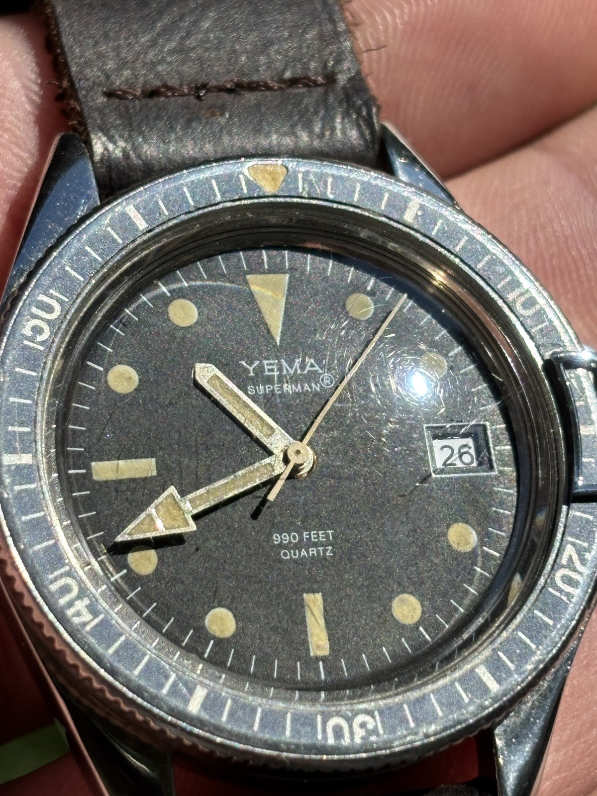 Vintage Yema Superman — Quartz — A+ Condition — Lovely Patina