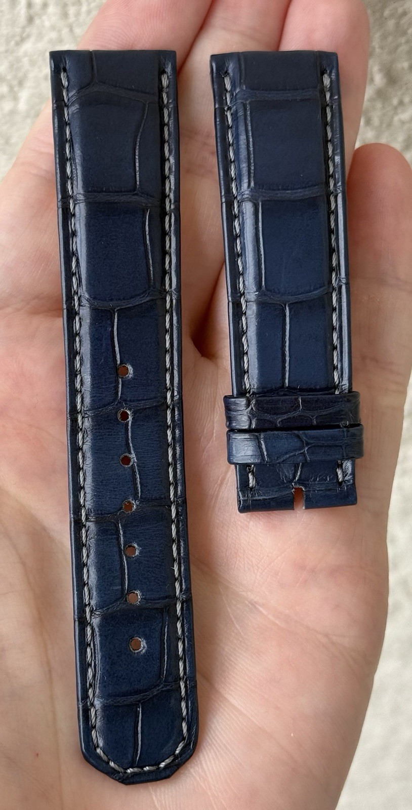 A. Lange & Sohne 20mm x 18mm Blue Alligator Watch Strap Band Authentic OEM