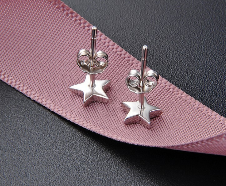 Fashion Women Girl 925 Sterling Silver 6mm Star Post Stud Earrings Gift Box F32