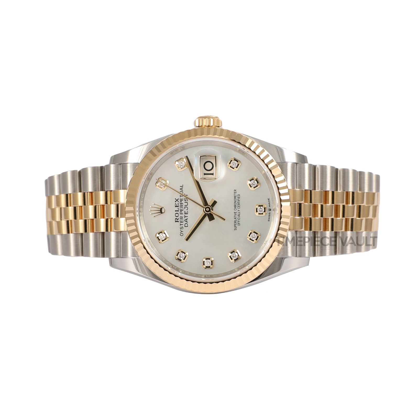 Rolex Datejust 126233 Steel & 18k Gold 36mm Jubilee White MOP Diamond Dial B&P