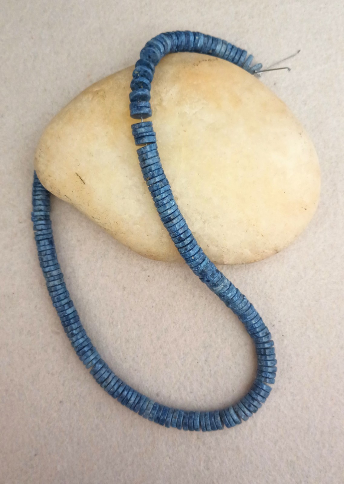 DUMORTIERITE 7MM HEISHI BEADS – ONE (1) 15.75″ STRAND – 5129E