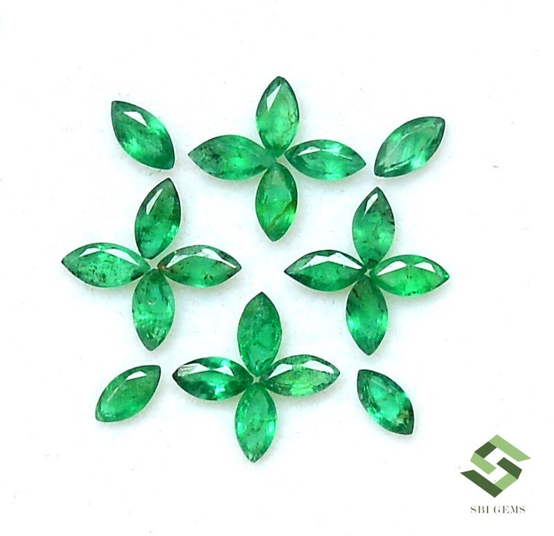 1.78 CTS Natural Emerald Marquise Cut 4×2 mm Lot 20 Pcs Calibrated Gemstones