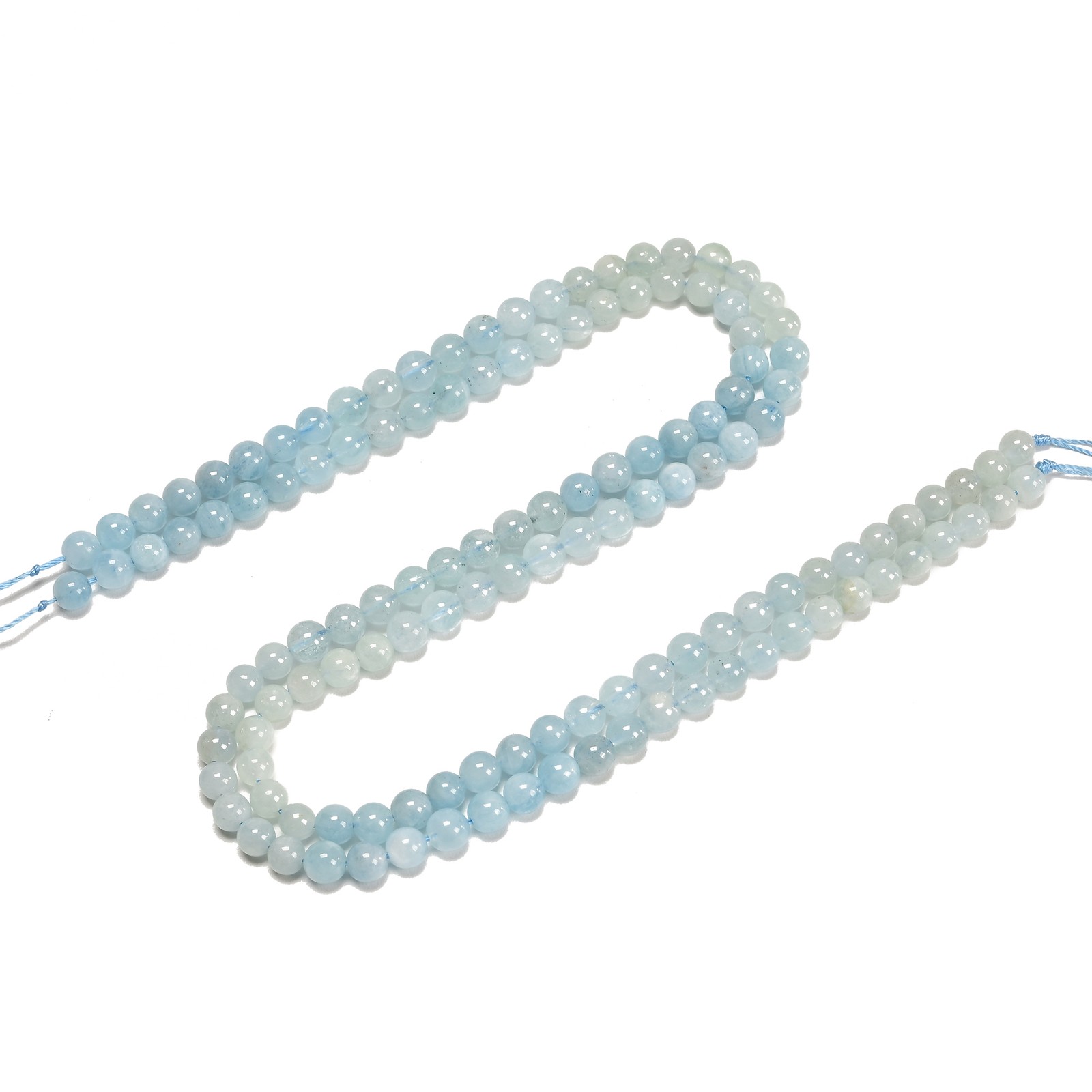 Natural Gradient Aquamarine Smooth Round Beads Size 6mm 10mm 15.5″ Strand