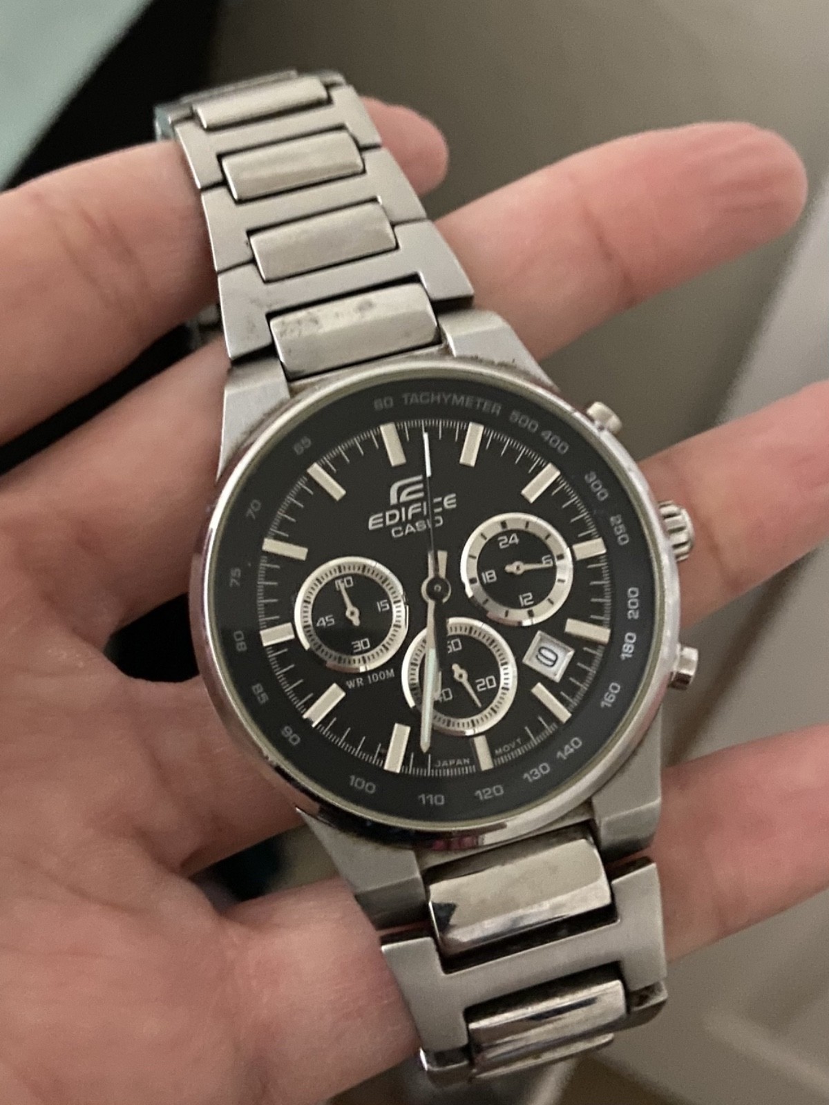 Casio Edifice Chronograph Men’s Watch EF-500D-1AV (Module 2711) Stainless Steel