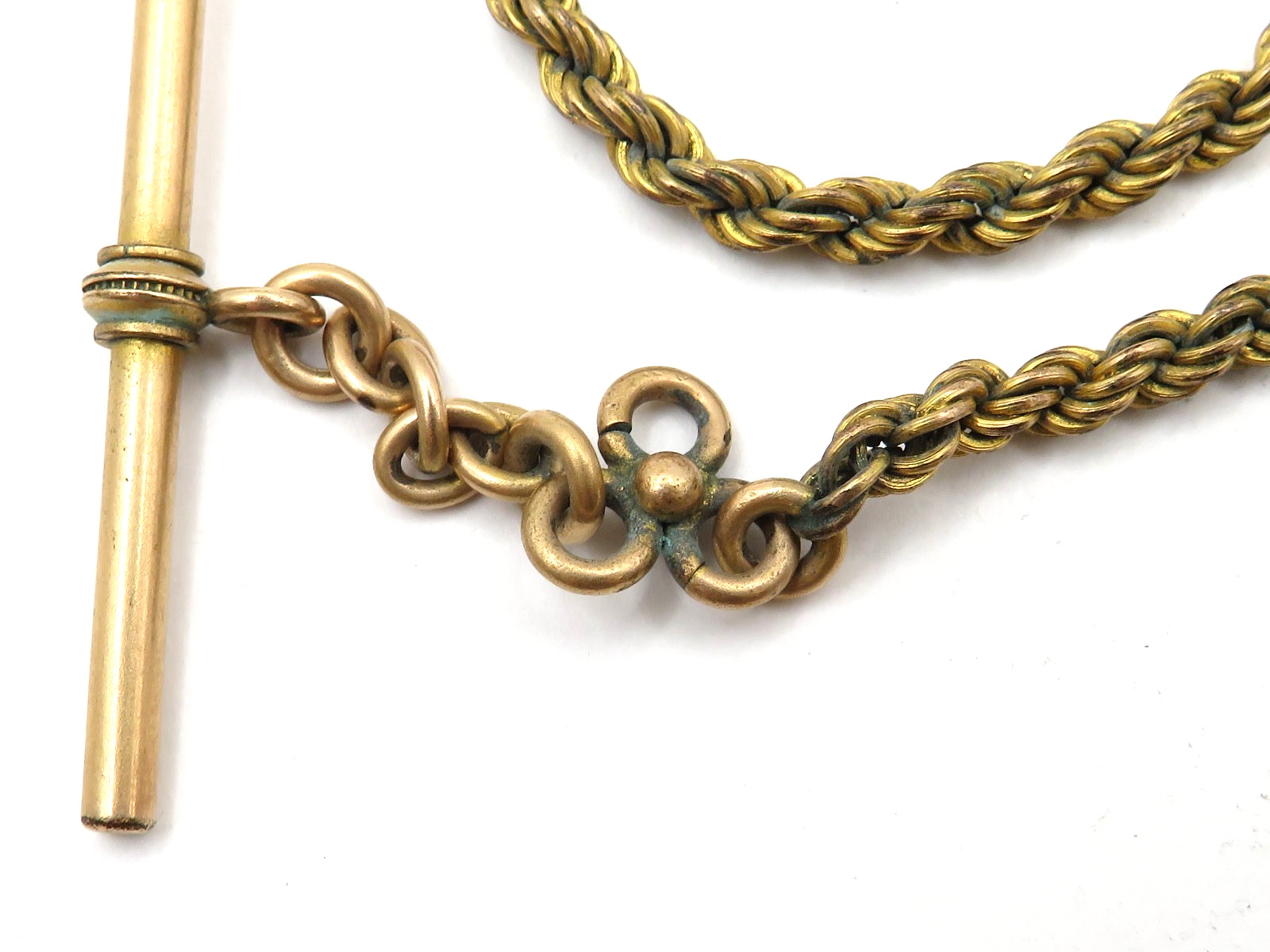ANTIQUE GOLD FILLED MANS POCKET WATCH CHAIN -10 3/4″ LONG – 13.0GRAMS**