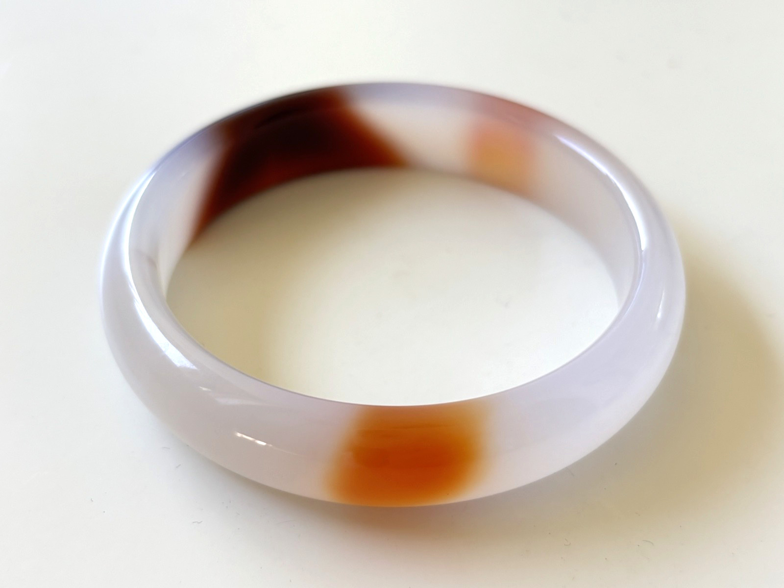 61mm Natural Black Lace Agate Carnelian Bangle Banded Crystal Healing Bracelet
