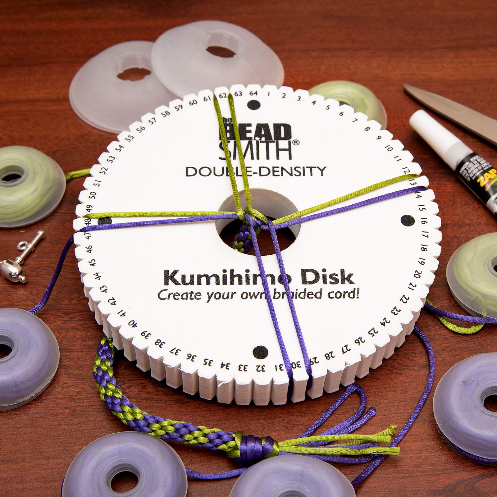 The Beadsmith Round Kumihimo 6 inch, 64 Notch, 0.75″ thick, 1 pc.,