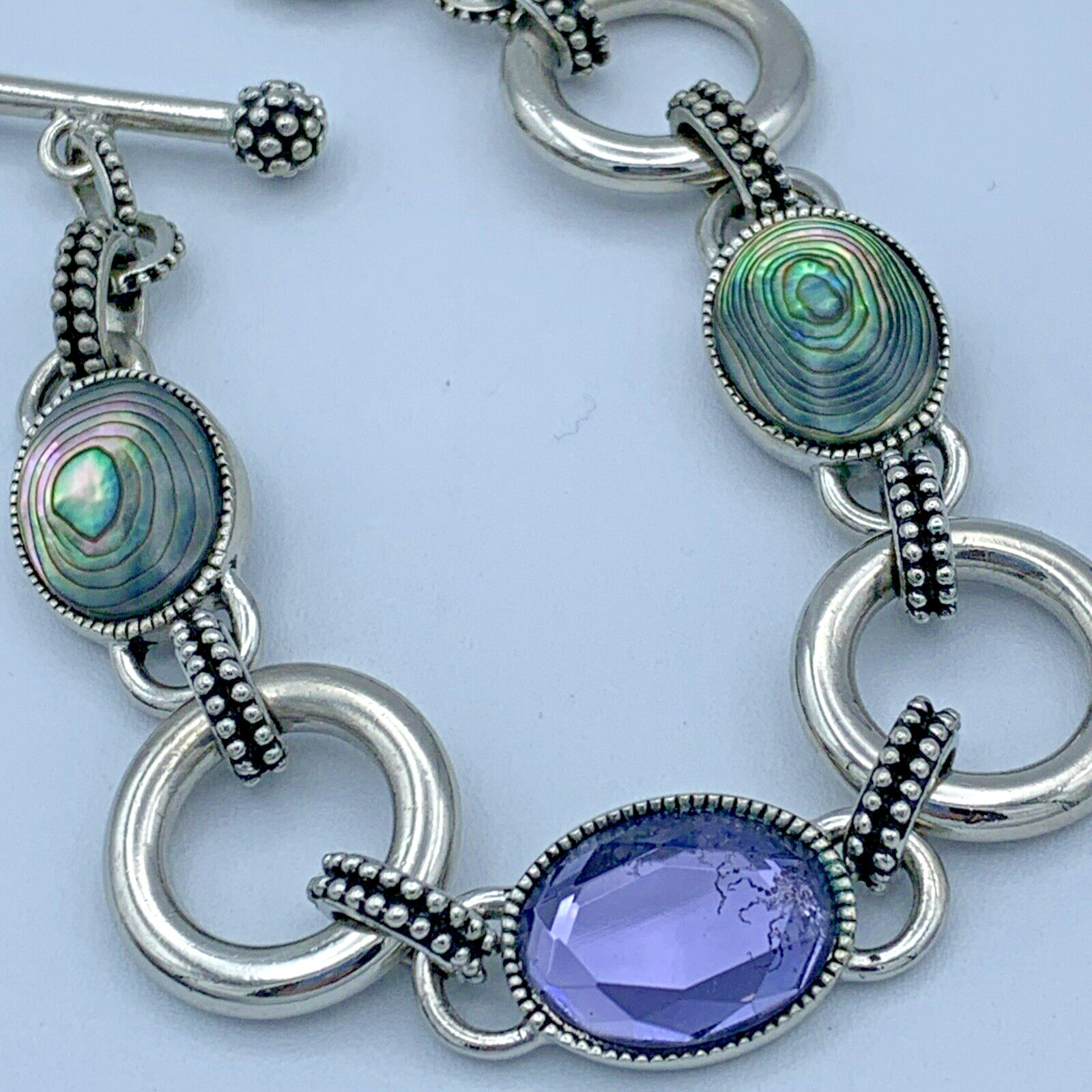 Lia Sophia 7.25 in Silver Tone Toggle Bracelet B3-57