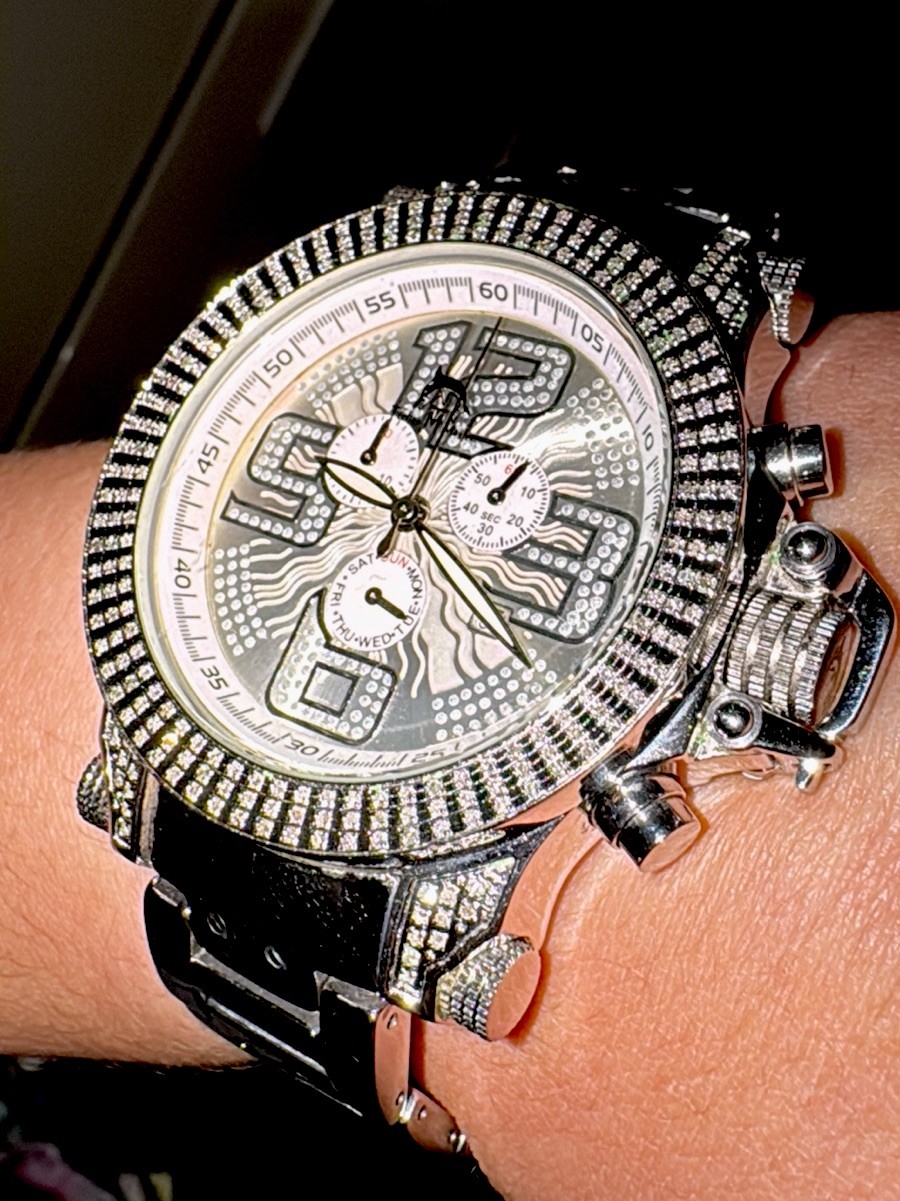 Mens Techno Master Diamond Watch 3 Rows Oversized 50mm Joe Rodeo Jojo Don Benny