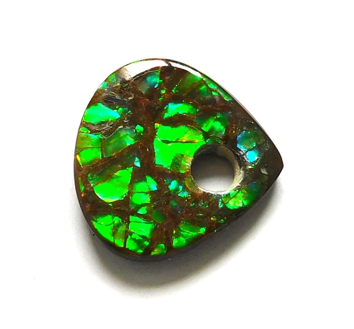 9.65 Ct Natural Canadian Ammolite Donut Gemstone 17.7X17.6X3.6MM FA54