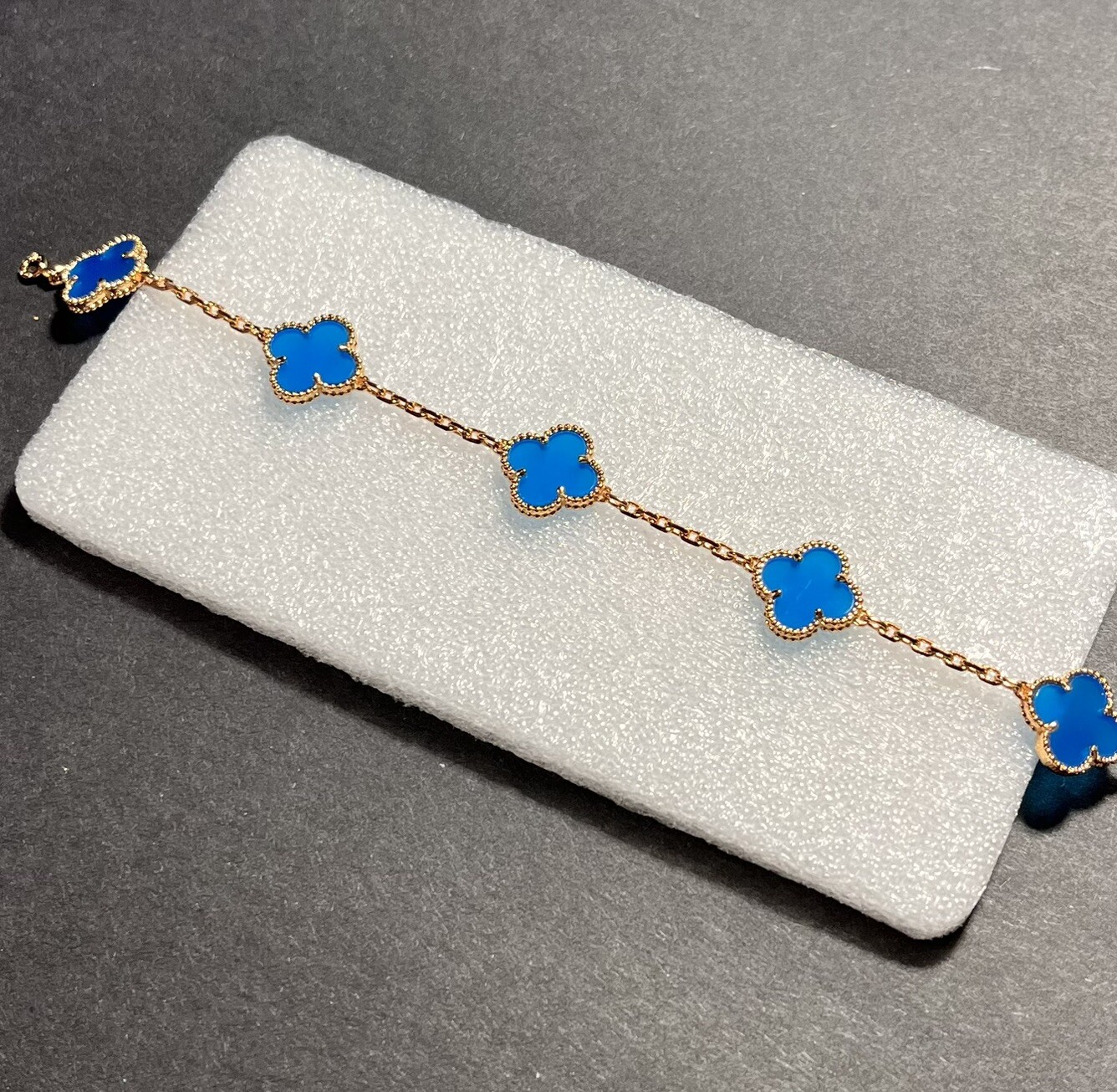 Aqua And Rose Gold Plated Stunning Lucky Bracelet 7.5″