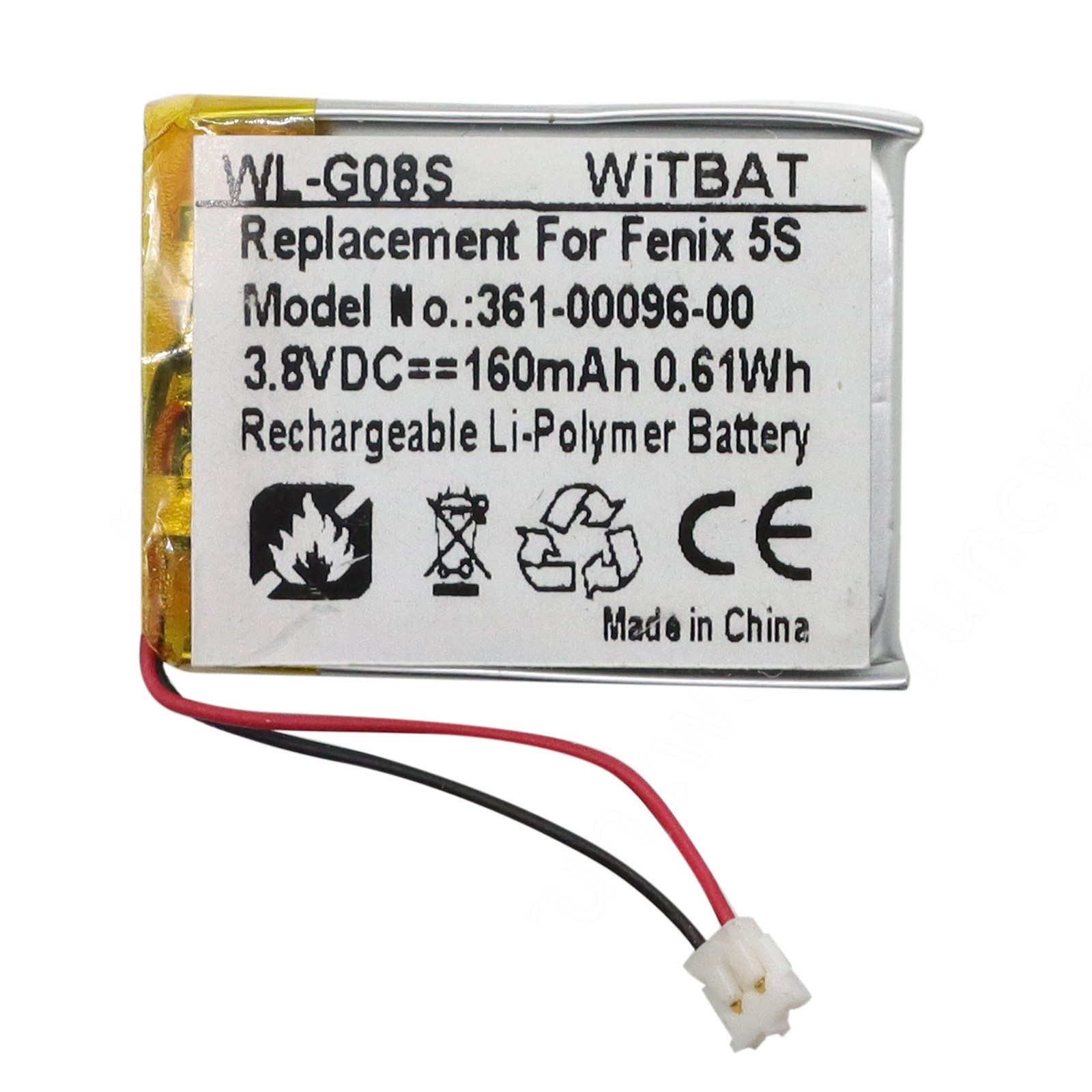 160mAH new Battery 361-00096-00 For Garmin Fenix 5S Fenix 5S Plus Smart watch