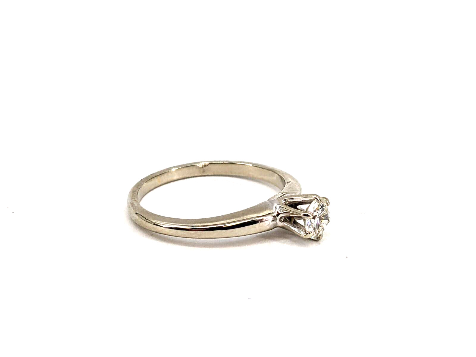 18KT White Gold 2.19g Single Diamond Ring Size 5, 0.27cttw Approx.