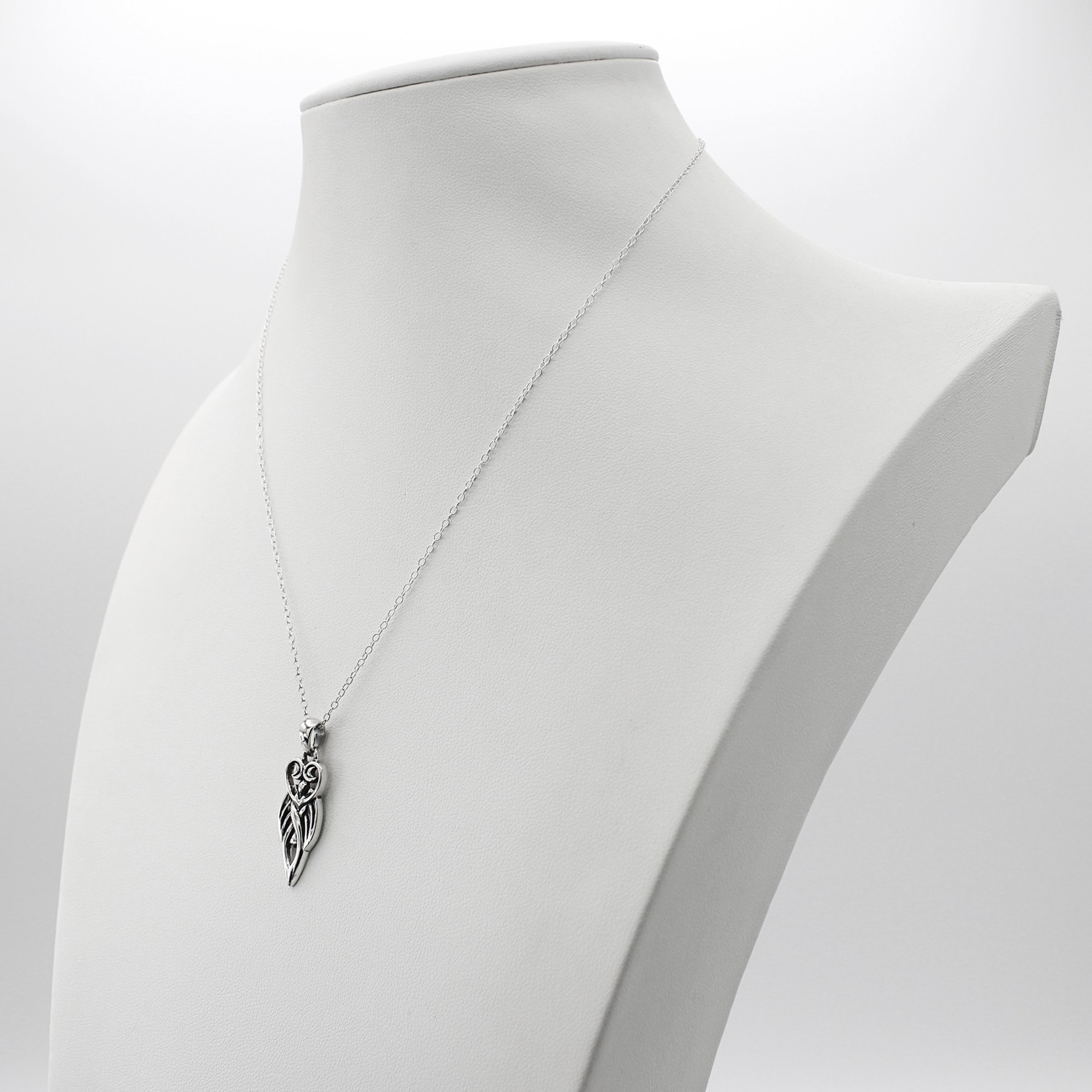 Sterling Silver Winged Lunar Goddess Pendant Wiccan Wicca Pagan Jewelry