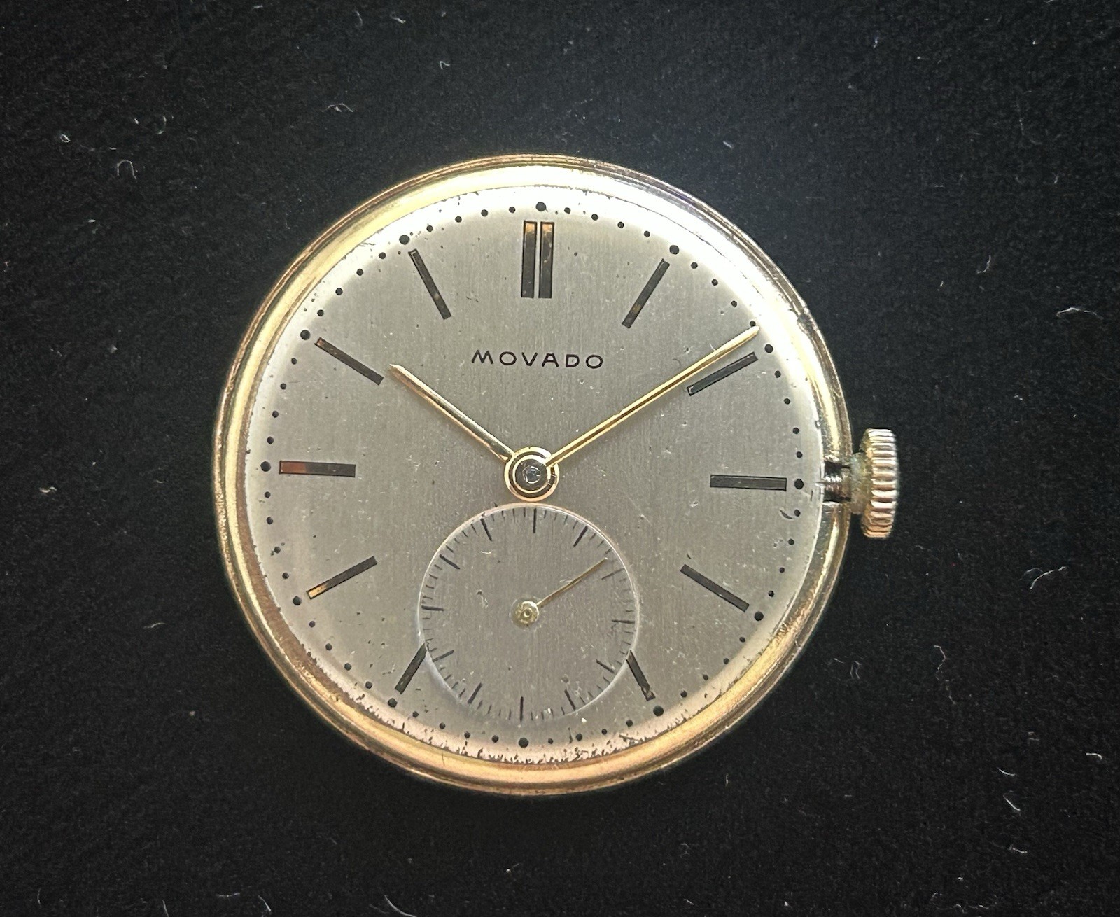 28mm Unisex 14k Yellow Gold Vintage Movado Watch Runs