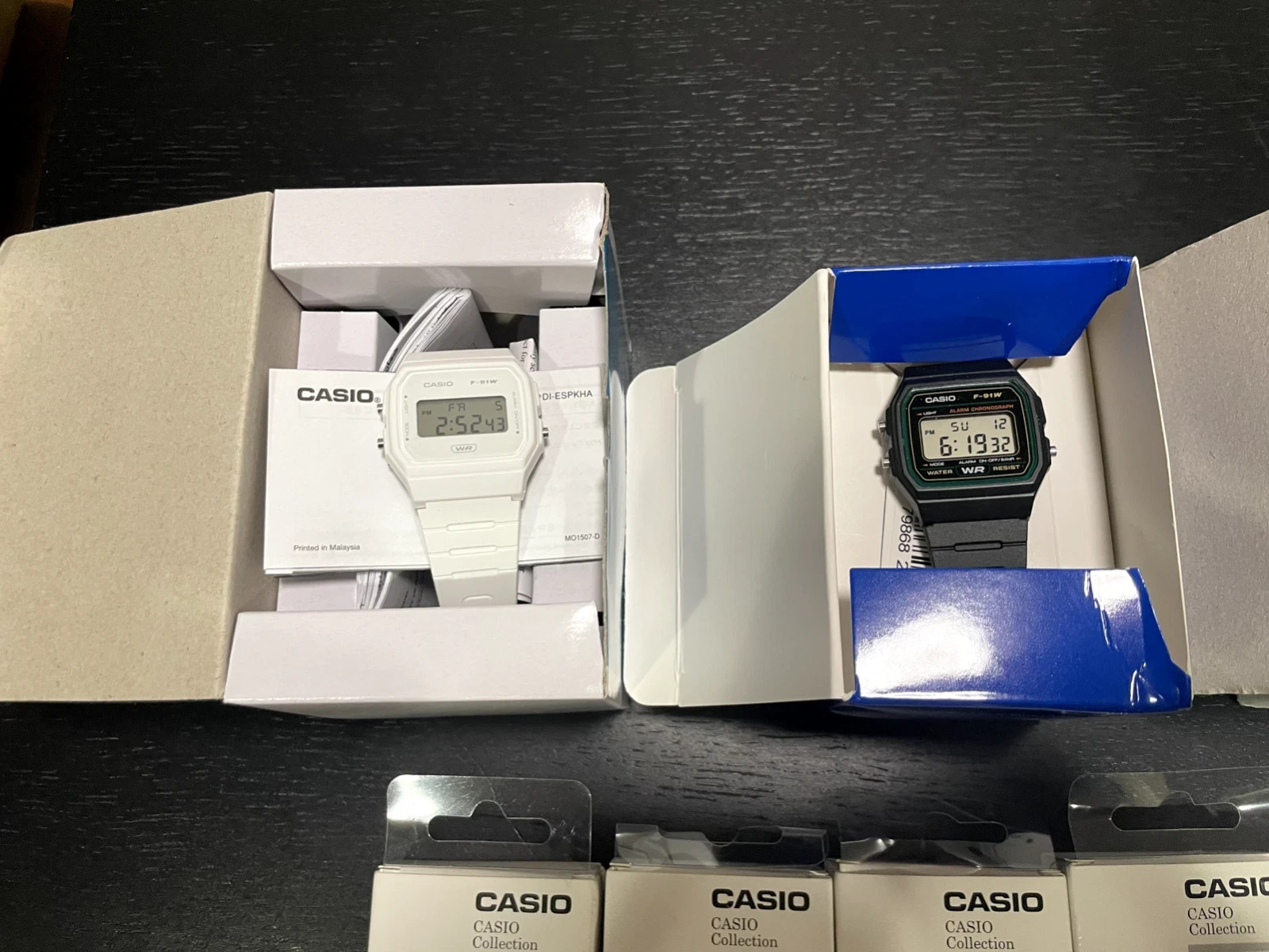 Casio F91 (set of 11) white, pink, blue, green, gold, silver F-91 watches