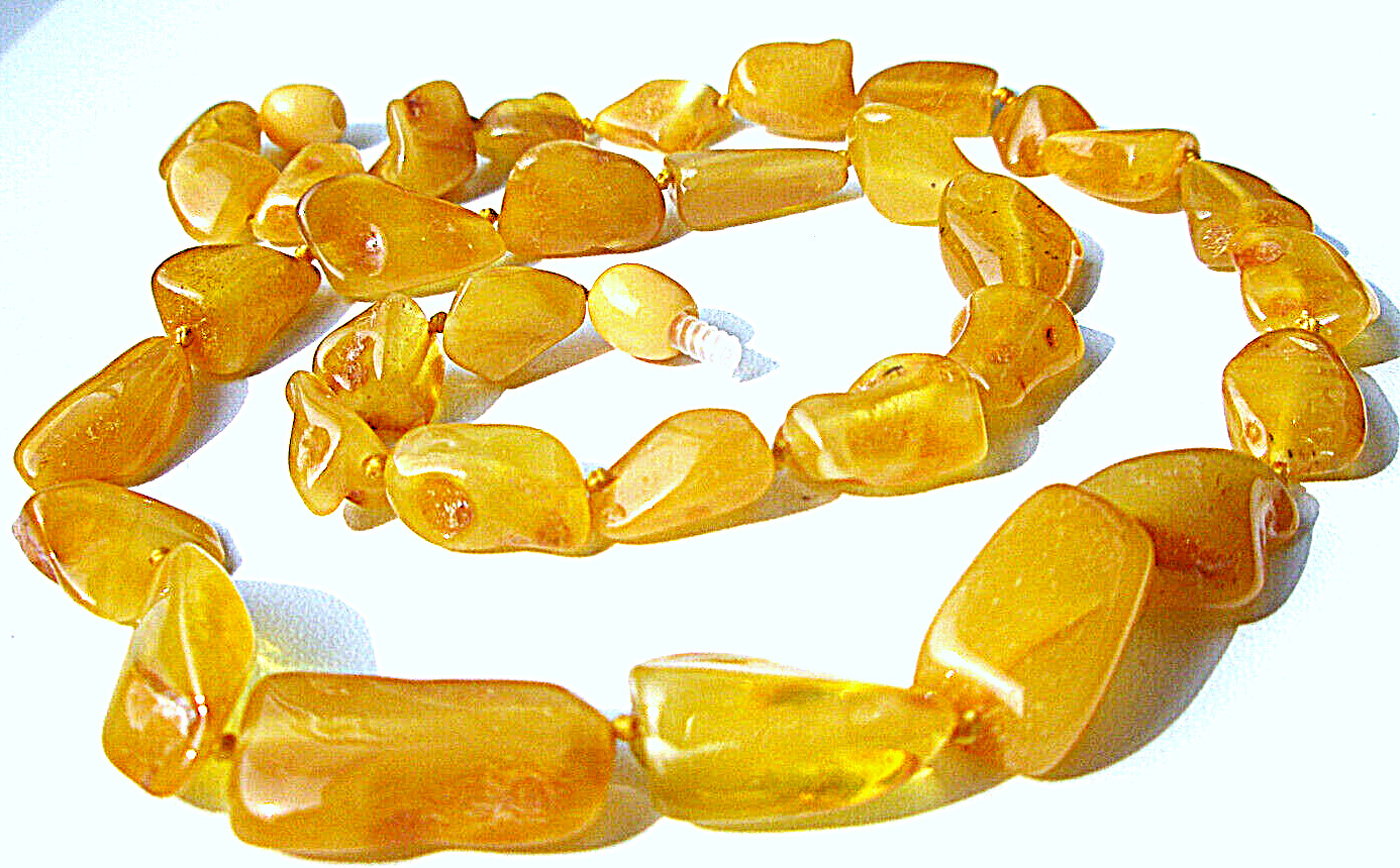 Genuine Baltic Amber Necklace Polished Egg Yolk Butterscotch 51 cm – 20 inch