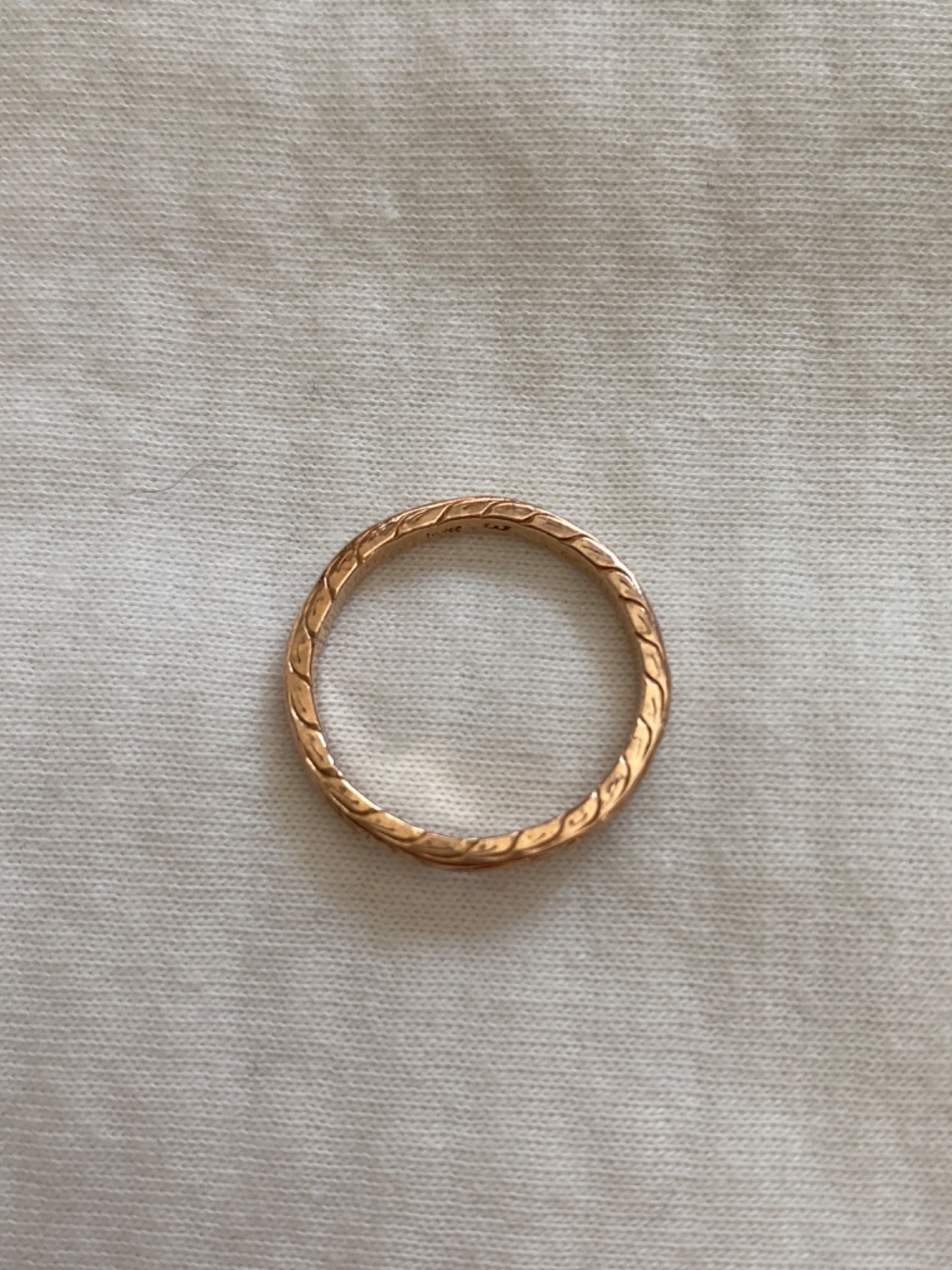 14k rose gold ladies wedding band scroll carved whitehouse brothers size 7.25