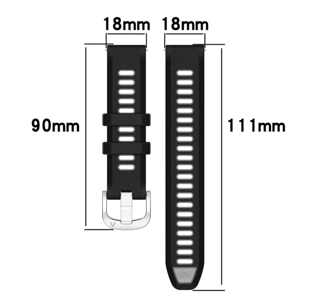 Silicone Sport Band 18mm for Garmin Vivoactive 4s, Venu 3s, 2s, Vivomove 3s