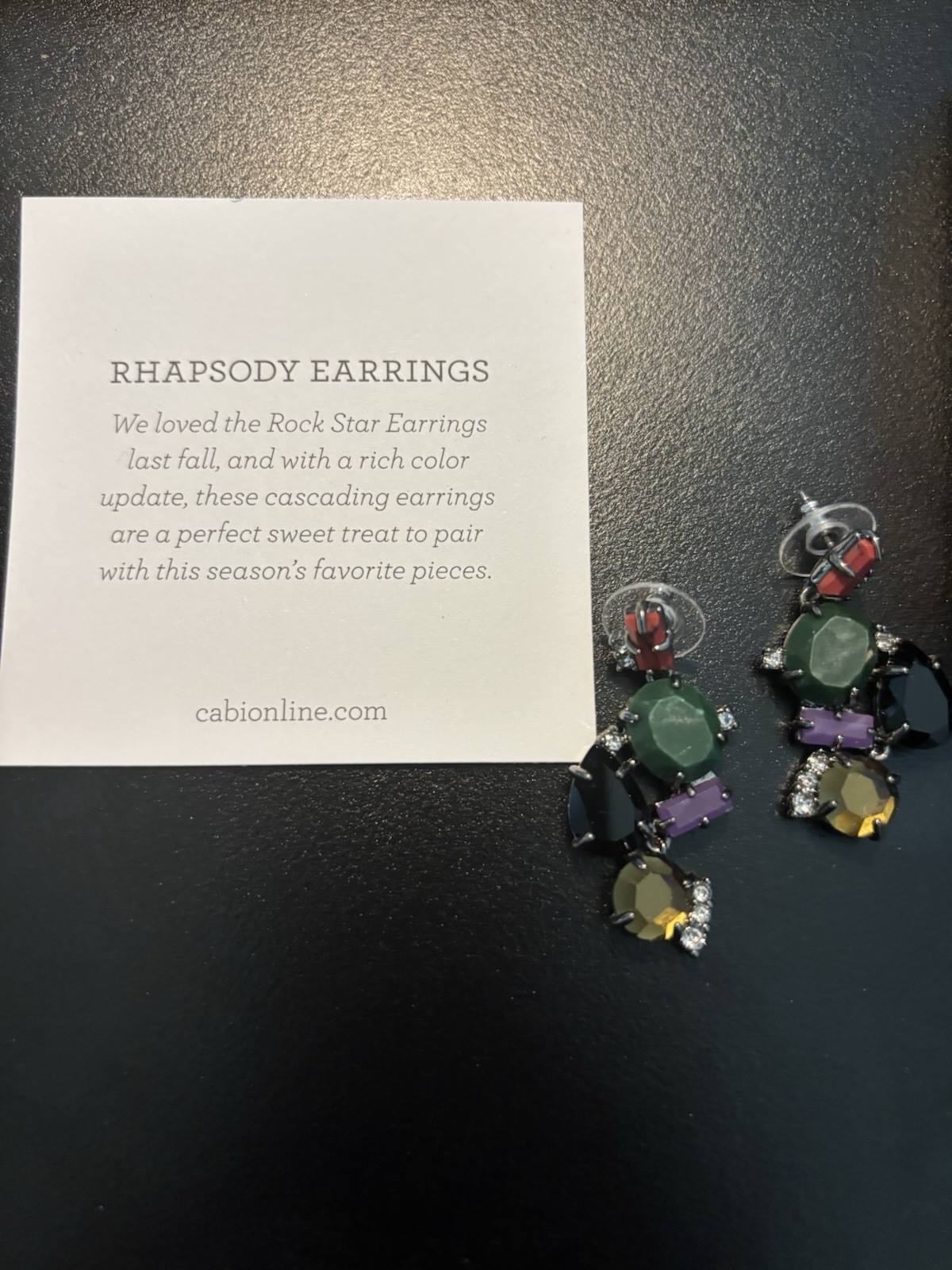 Cabi Rhapsody Earrings. Cascading Earrings With Rich Colors. Never Worn With Box