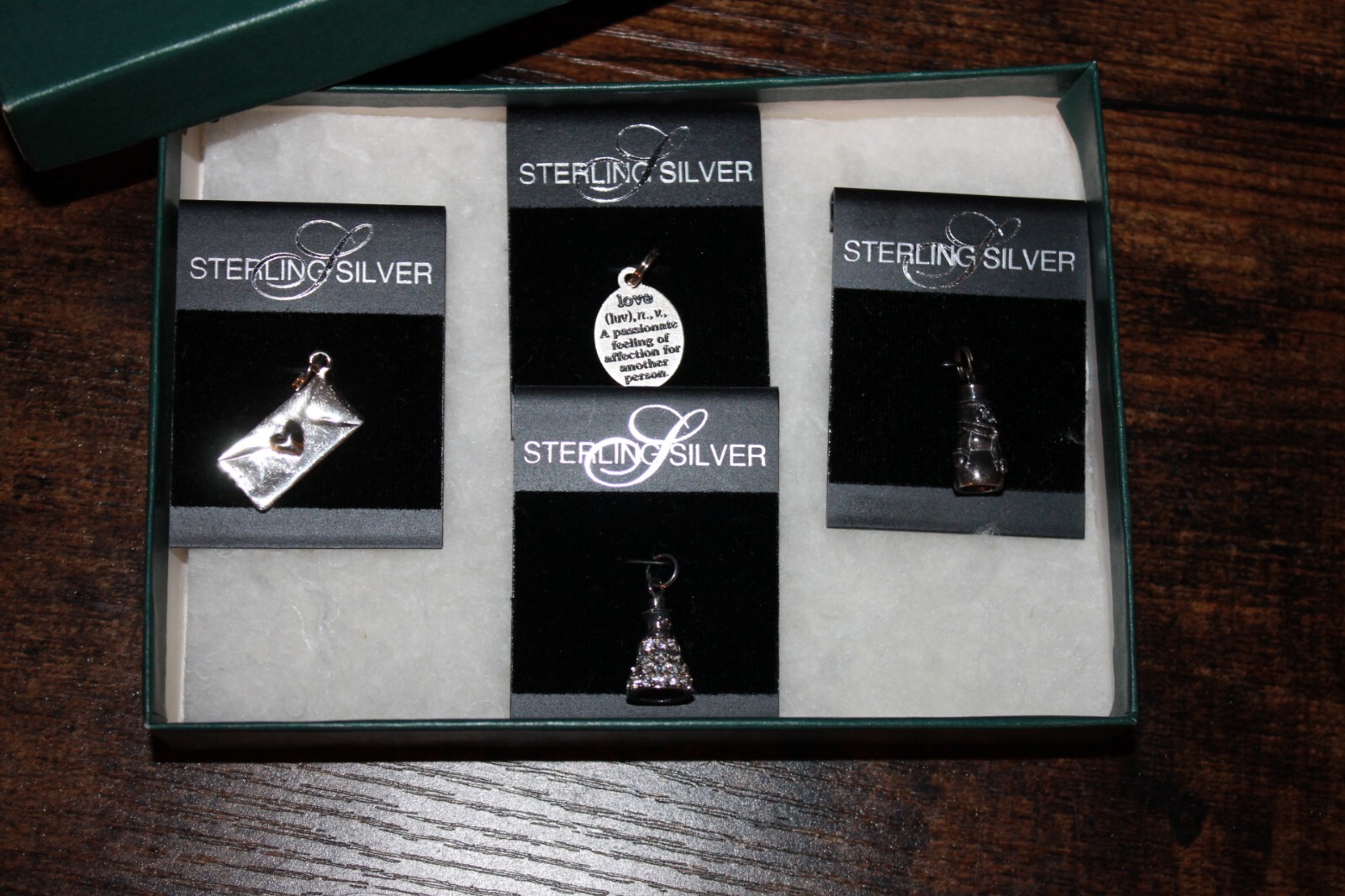 Vintage Sterling Silver Marshall Field’s Lot of 4 Charms Snowman Love Letter NEW