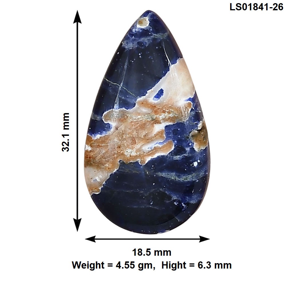 Natural Sodalite 32.1×18.5×6.3 mm Pear Shape Polished Loose Gemstone LS01841-26