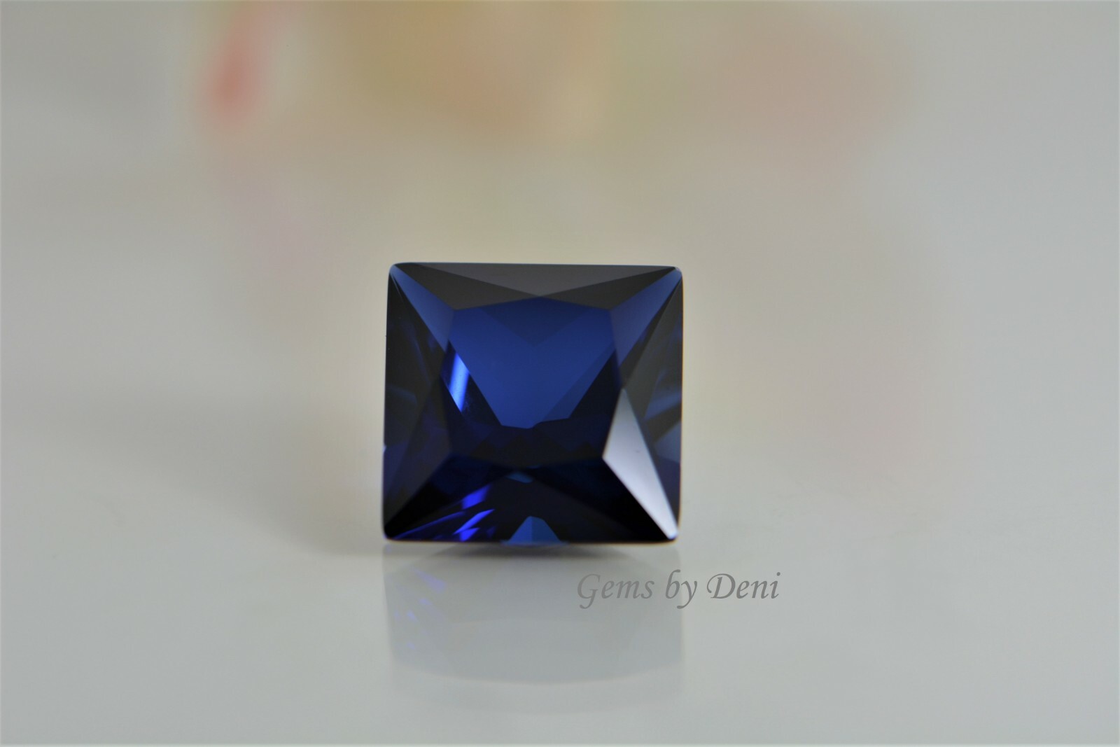 Lab-Created Blue Sapphire Square Faceted (2x2mm-12x12mm)