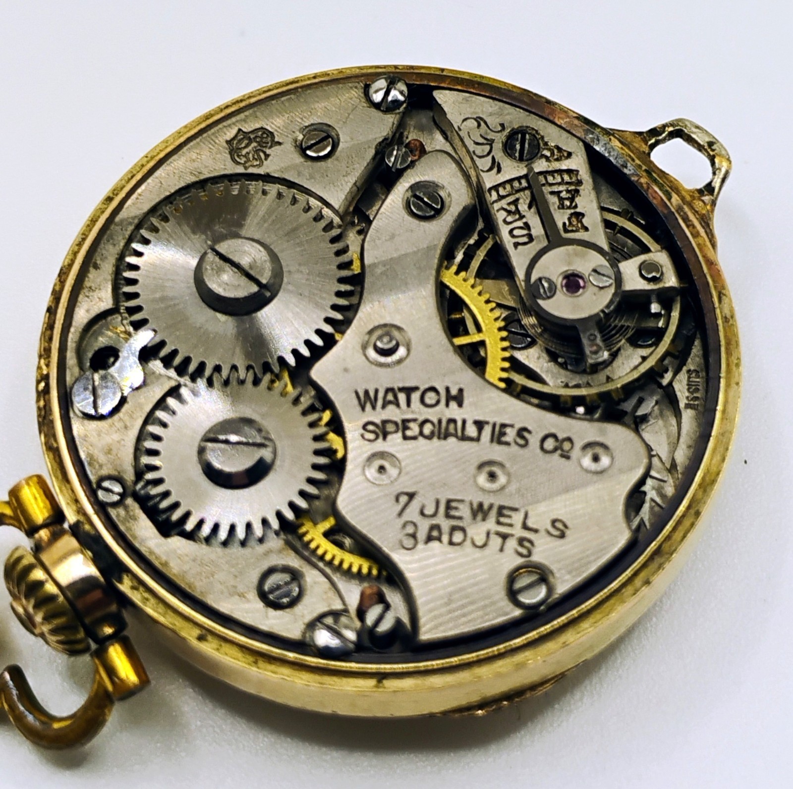 Antiq Gruen 7j Watch Dietrich Gruen & Sons movement 25yr Case Gold Shell band