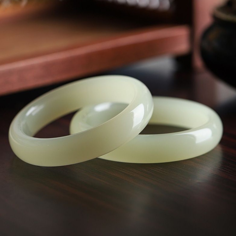 Certified 52-64mm Clear Water 晴水 Natural HeTian Nephrite Jade Bangle Bracelet