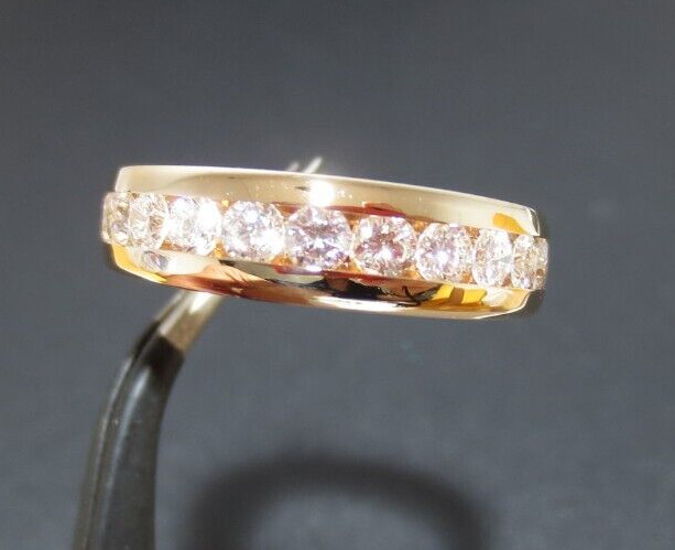 14K YG DIAMOND ANNIVERSARY BAND RING 1.00 tcw SZ 7 4.88 grams (AI-1868)
