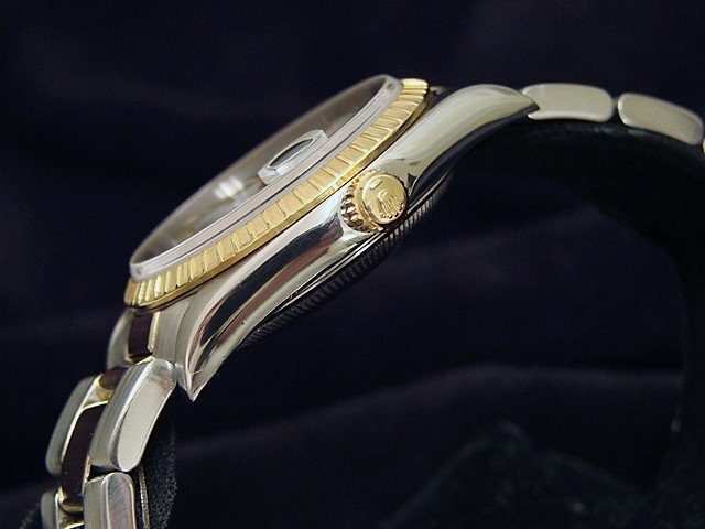 Rolex 2Tone 18K Gold/Stainless Steel Date White Black Roman w/Oyster Band 15223