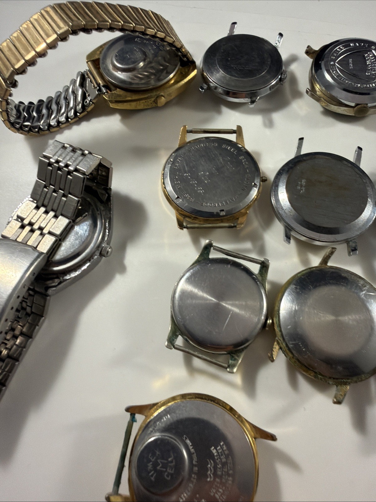 Lot Of 18 Vintage Watch Mechanical And Quartz Men’s Recta Contex Bulova Elgin ++