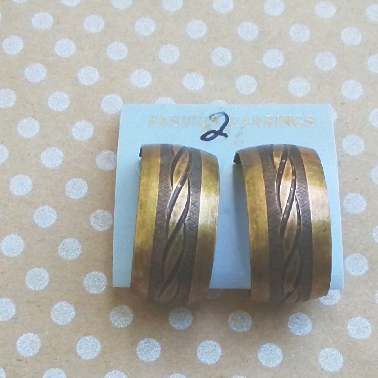 5 Pairs 1980 Vintage Earrings Stud & Dangle/Drop Mixed Colors Metal Plastic