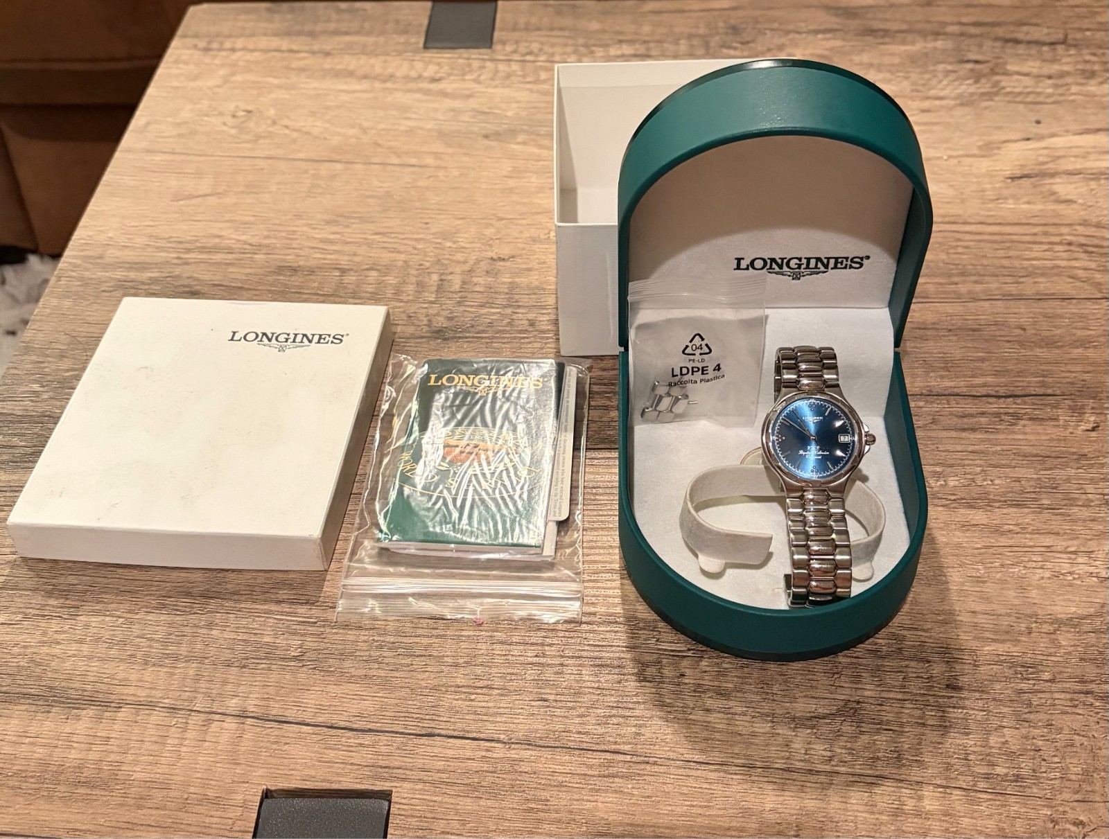 [Excellent w/Box ] LONGINES L1.627.4 V.H.P Conquest Blue Dial Qz Men’s Watch