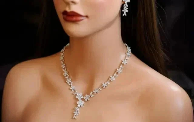 22Ct Pear Cut Lab Created Women’s Tennis Necklace 14k White Gold Plated