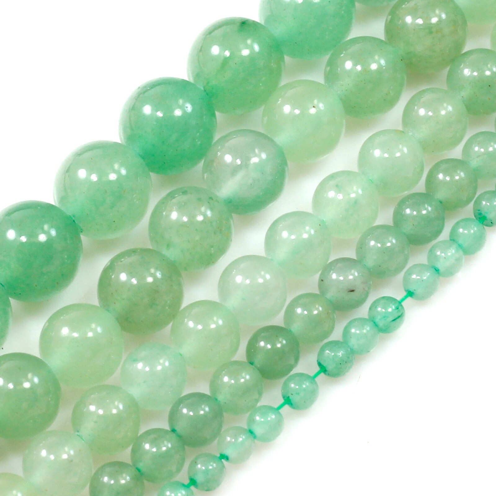 Natural Green Aventurine Jade Round Bead 15″ strand 4mm 6mm 8mm 10mm 12mm 18mm