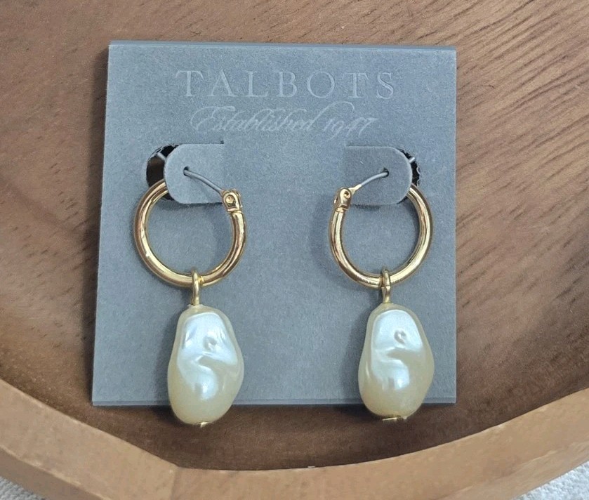 Two-In-One Baroque Pearl Charm Hoop Earrings