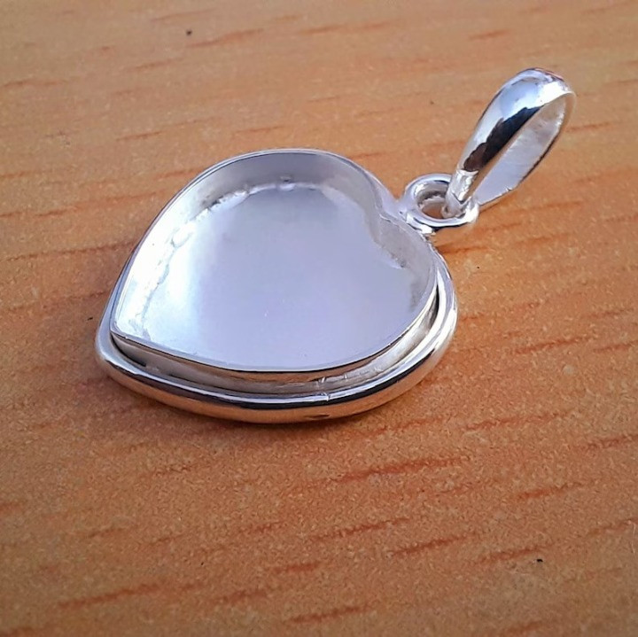 925 Sterling Silver Classic 8mm Heart Locket Pendant Handmade Jewelry Gift