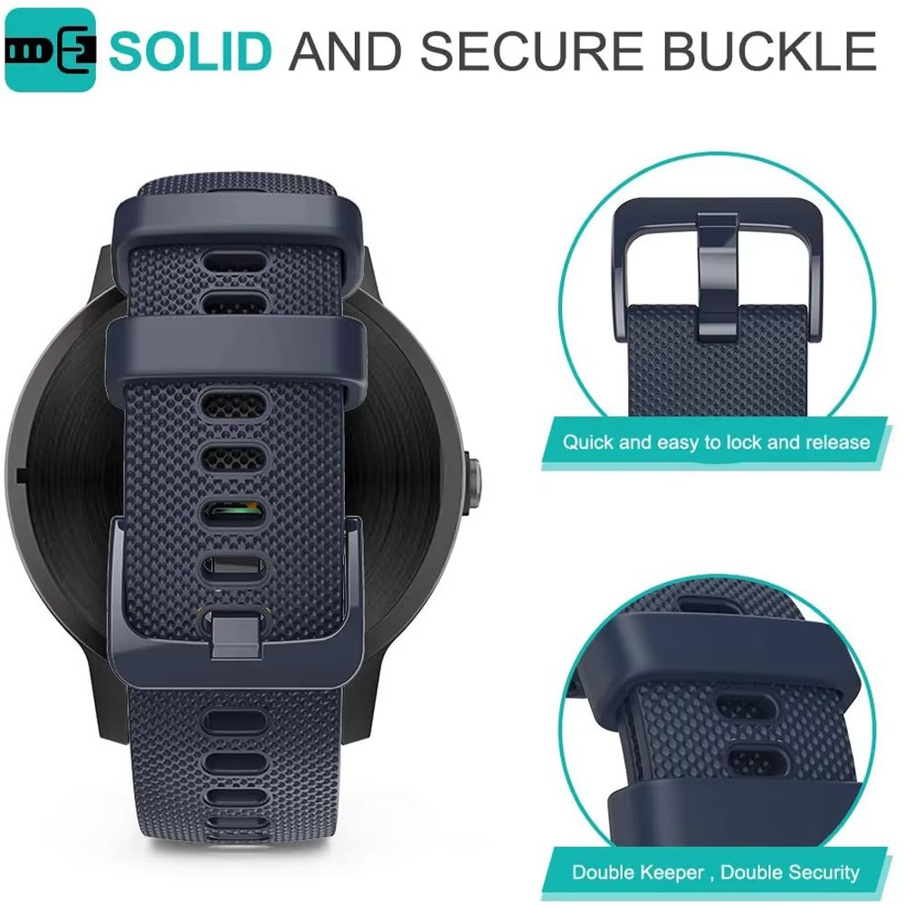 18mm 20mm 22mm Watch Strap For Garmin Watch Venu 3/3s/2/2s Silicone Watchbands