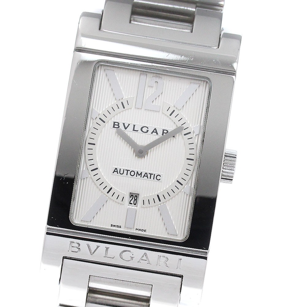 BVLGARI Rettangolo RT45S Date Silver Dial Automatic Men’s Watch_963036