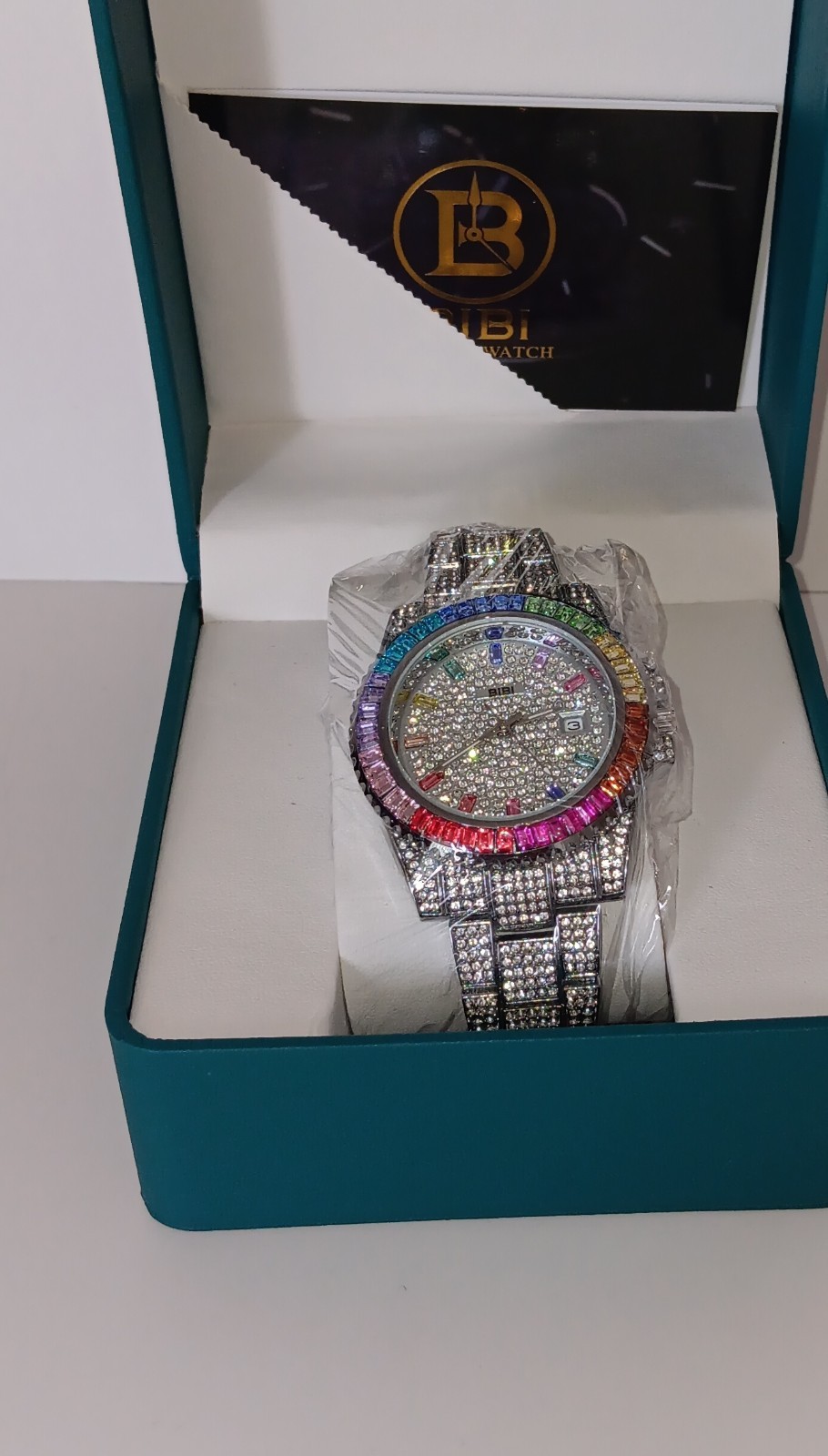 BiBi Rainbow Iced Out Quartz Watch
