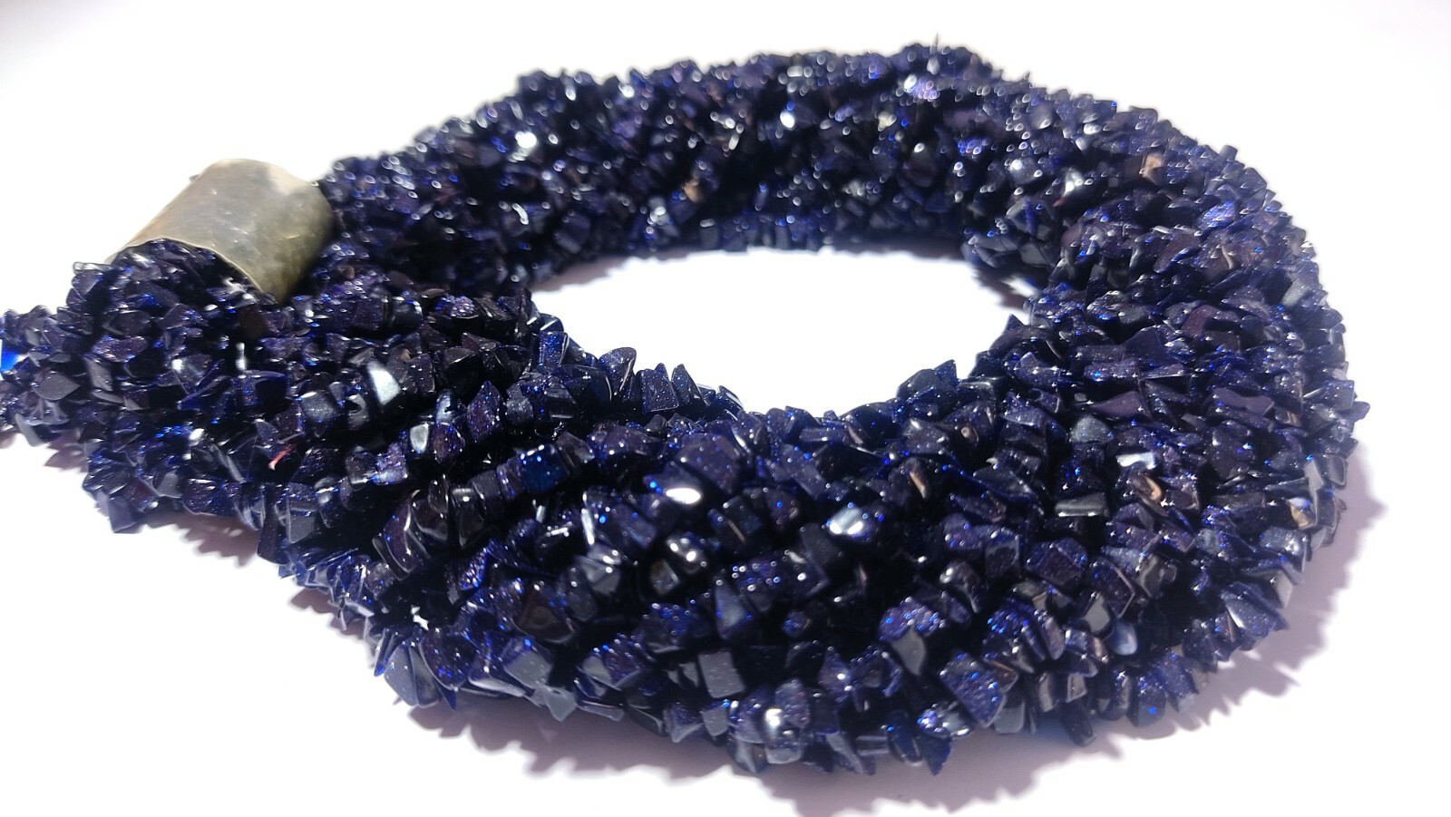 Natural Stabilized Blue Sunstone Chip 4-6mm Smooth Beads 34″Inch 5 Necklace