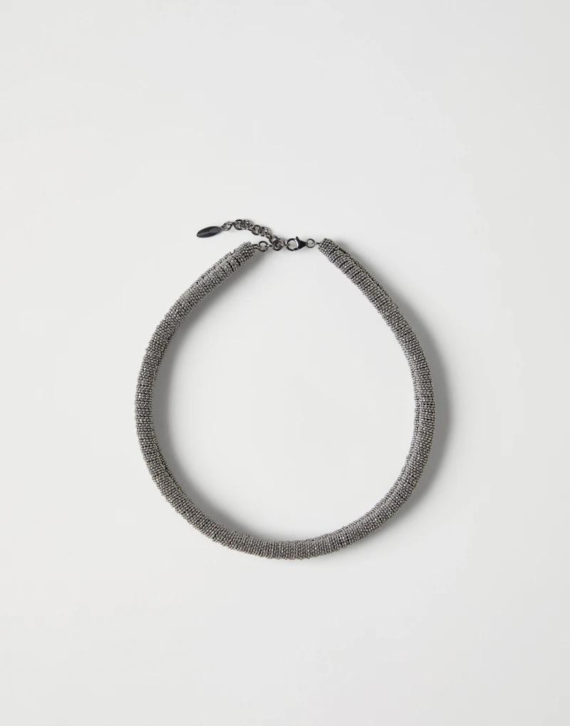 BRUNELLO CUCINELLI WOMEN’S SILVER-TONE WOVEN CHOKER NECKLACE MSRP $1900